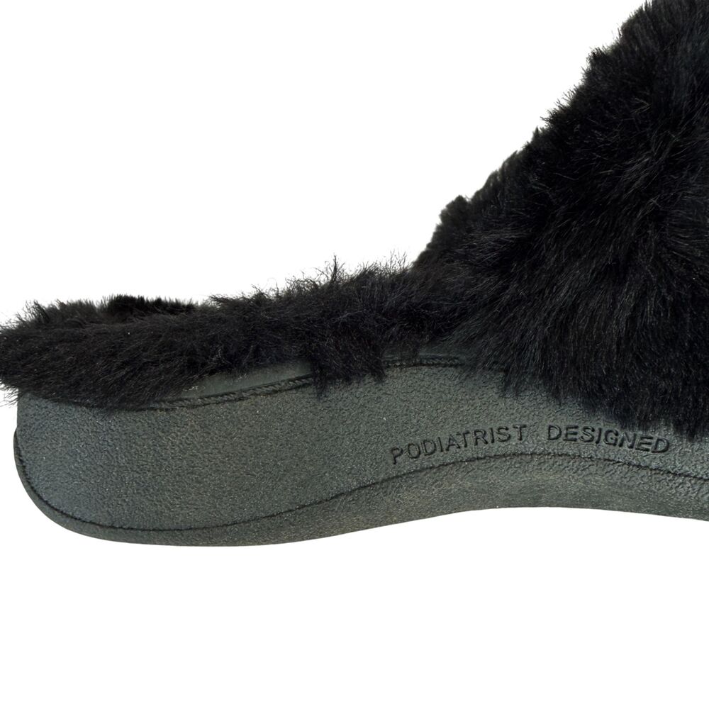 Vionic Gemma Plush Black Women's Orthotic Slippers Adjustable Closure Size 7 - Picture 12 of 13